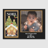Weihnachten Weihnachten Gruß Gingerbrei House Foto Magnetkarte (Vorderseite)