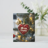 Weihnachten Weihnachten Gruß Herz Weihnachtsbaum Postkarte (Stehend Vorderseite)