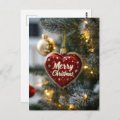 Weihnachten Weihnachten Gruß Herz Weihnachtsbaum Postkarte (Vorne/Hinten)