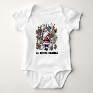 Weihnachten Weihnachten hinzufügen Text Aquarell 1 Baby Strampler