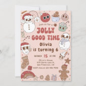 Weihnachten Weihnachten Hippie Geburtstag Jolly gu Einladung (Vorderseite)