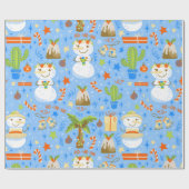 Weihnachten Weihnachten im Juli Snowman Kakteen So Geschenkpapier (Flach)