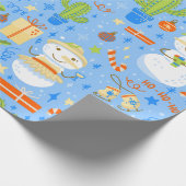 Weihnachten Weihnachten im Juli Snowman Kakteen So Geschenkpapier (Ecke)