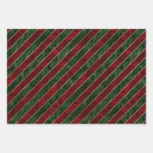 Weihnachten Weihnachten Imitate Velvet Rot Grün Ur Geschenkpapier Set (Vorderseite)