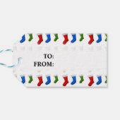 Weihnachten; Weihnachten in Rot, Blau und Grün; We Geschenkanhänger (Rückseite Horizontal)