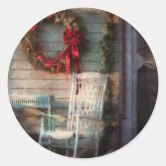 Weihnachten - Weihnachten ist gleich um die Ecke Runder Aufkleber