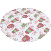 Weihnachten Weihnachten Kaffee Cups Polyester Weihnachtsbaumdecke (Schrägansicht)