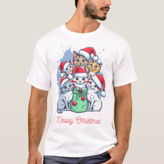 Weihnachten Weihnachten Katze T - Shirt, Niedlich  T-Shirt