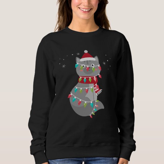 Weihnachten Weihnachten Katzen Sweatshirt (Vorderseite)