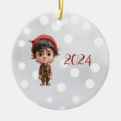 Weihnachten Weihnachten Keramik Elf Ornament (Vorne)