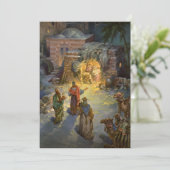 Weihnachten Weihnachten Krippe Magi Einladung (Stehend Vorderseite)