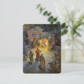 Weihnachten Weihnachten Krippe mit Magi Einladung (Stehend Vorderseite)