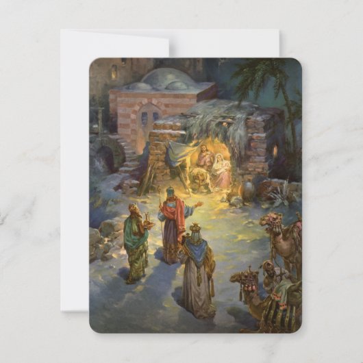 Weihnachten Weihnachten Krippe mit Magi Einladung (Vorderseite)