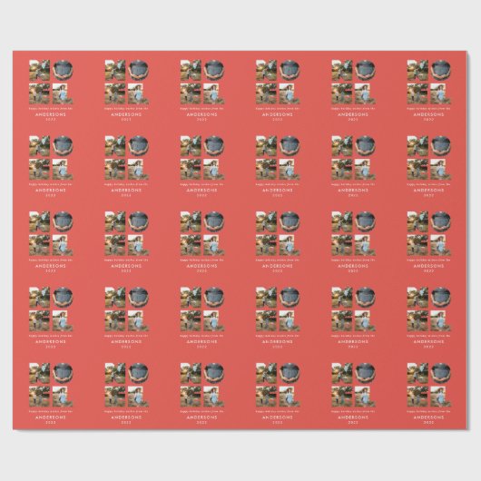 Weihnachten Weihnachten kühl, modern 4 Foto einfac Geschenkpapier (Flach)