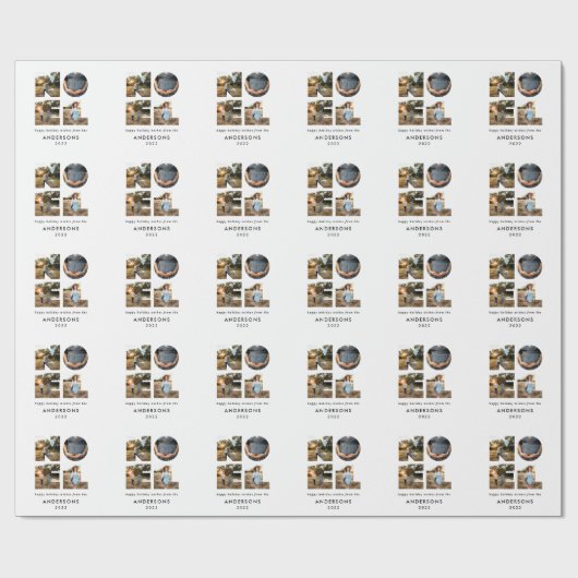 Weihnachten Weihnachten kühl, modern 4 Foto einfac Geschenkpapier (Flach)