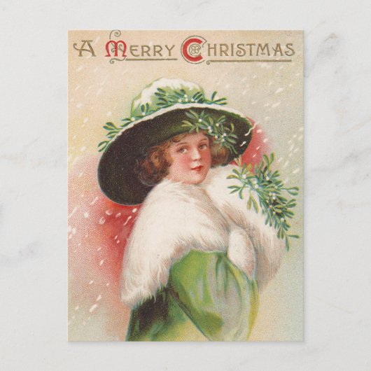 Weihnachten Weihnachten Lady Holiday Postkarte (Vorderseite)