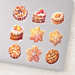 Weihnachten Weihnachten Lebkuchen Set von 9 Aufkleber