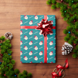 Weihnachten Weihnachten Leuchtend Aquamarin Green Geschenkpapier