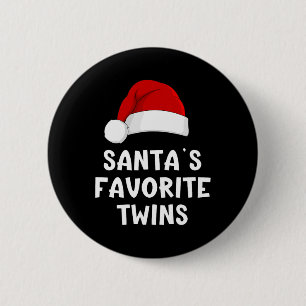 Weihnachten Weihnachten Lieblings-Twins Funny Xmas Button