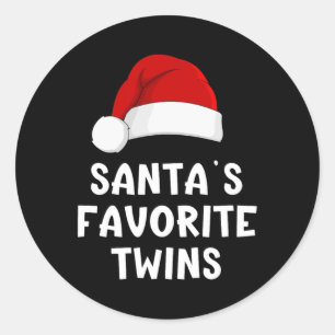 Weihnachten Weihnachten Lieblings-Twins Funny Xmas Runder Aufkleber