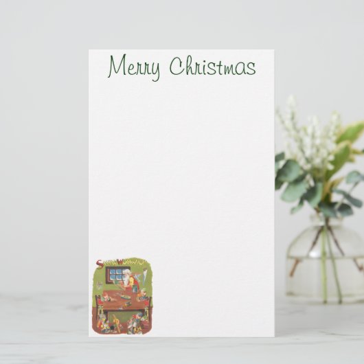 Weihnachten Weihnachten mit Elfen im Workshop Briefpapier (Stehend Vorderseite)