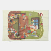 Weihnachten Weihnachten mit Elfen im Workshop Geschirrtuch (Horizontal)