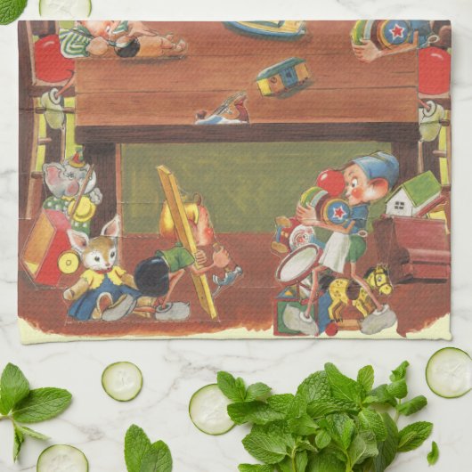 Weihnachten Weihnachten mit Elfen im Workshop Geschirrtuch (Gefaltet)