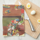 Weihnachten Weihnachten mit Elfen im Workshop Geschirrtuch (Viertel Falte)