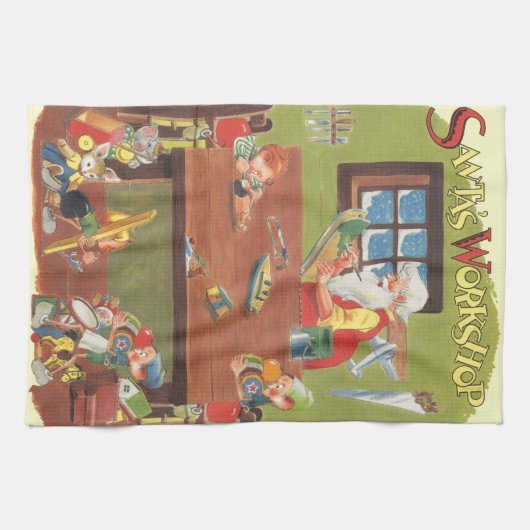 Weihnachten Weihnachten mit Elfen im Workshop Geschirrtuch (Horizontal)