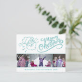 Weihnachten Weihnachten Modernes Türkis 3 Foto (Stehend Vorderseite)