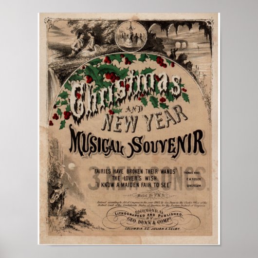 Weihnachten Weihnachten Musikalisches Plakatdekor Poster (Vorne)