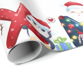 Weihnachten Weihnachten Niedlich Weihnachten Weihn Geschenkpapier (Rolleneckpunkt)