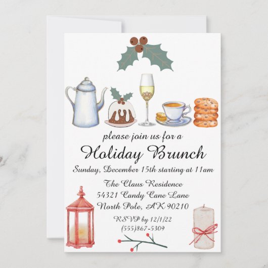 Weihnachten Weihnachten Niedliche Einladung (Vorderseite)