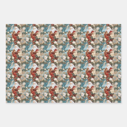 Weihnachten Weihnachten Nostalgie Geschenkpapier Set (Vorderseite 3)