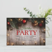 Weihnachten Weihnachten Party Lichter Einladung (Stehend Vorderseite)