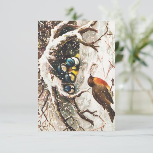 Weihnachten Weihnachten Postkarte Beschreibung Vög (Stehend Vorderseite)