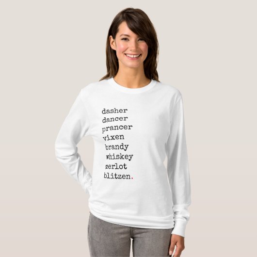 Weihnachten Weihnachten - Reindeer-Namen T-Shirt (Vorne ganz)