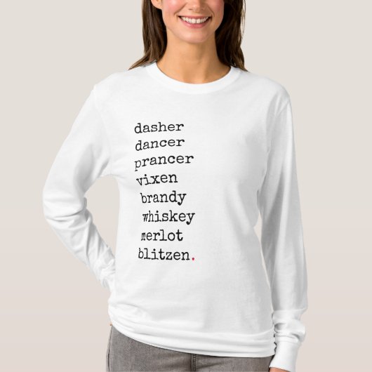 Weihnachten Weihnachten - Reindeer-Namen T-Shirt (Vorderseite)