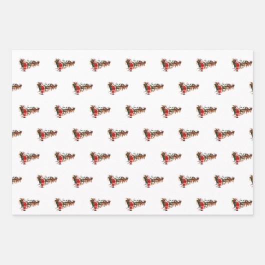 Weihnachten Weihnachten RentierSchlitten Geschenkpapier Set (Vorderseite 3)