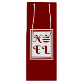 WEIHNACHTEN Weihnachten Rot & Weiß Personalisiert Geschenktüte Für Weinflaschen (Vorderseite)