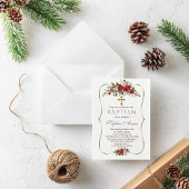 Weihnachten Weihnachten Rote weiße Poinsettia Tauf Einladung