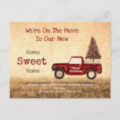 Weihnachten Weihnachten Roter Lkw Land Rustikal Postkarte (Vorderseite)