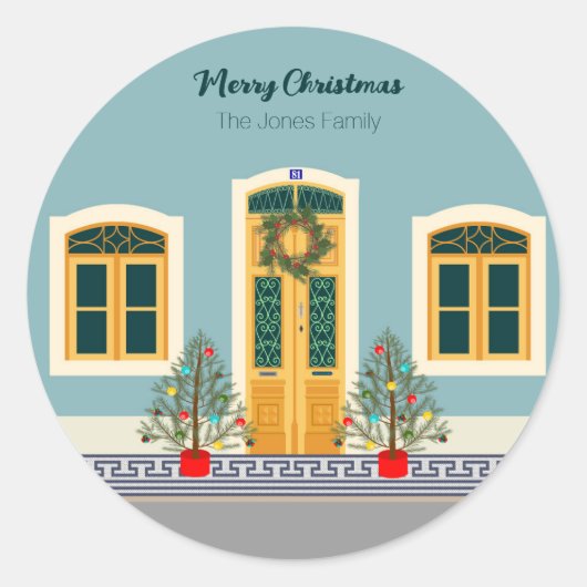 Weihnachten Weihnachten Runder Aufkleber (Vorderseite)