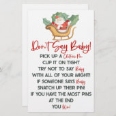 Weihnachten Weihnachten Sage kein Baby-Duschspiel Briefpapier (Vorne/Hinten)