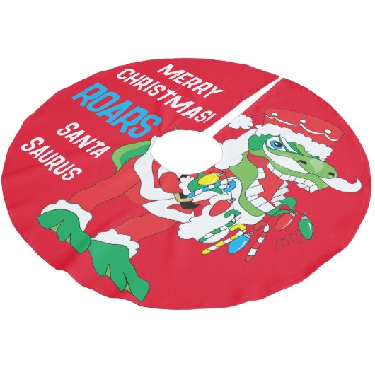 Weihnachten Weihnachten - Saurus Polyester Weihnachtsbaumdecke (Schrägansicht)