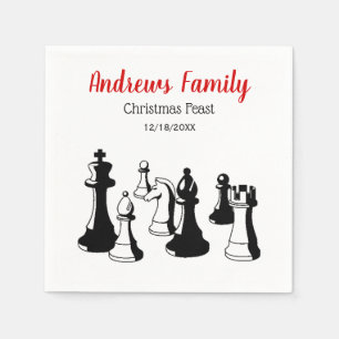 Weihnachten Weihnachten - Schachfiguren Vintag Art Serviette
