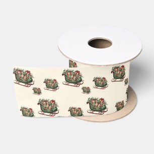 Weihnachten Weihnachten Schlitten mit Geschenken u Satinband