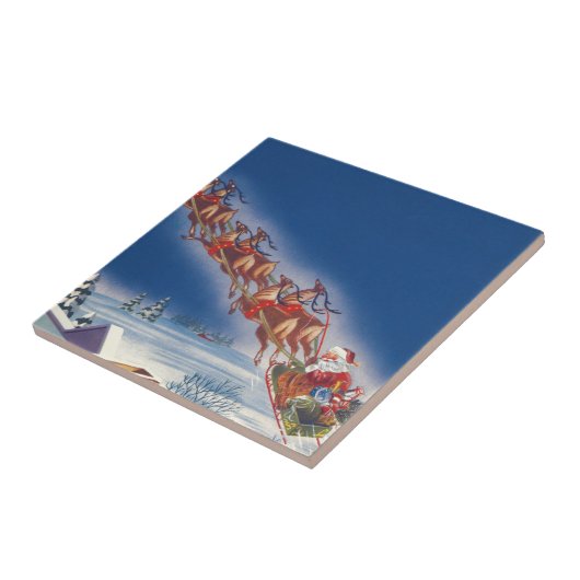 Weihnachten, Weihnachten, Schlitten mit Rentier Fliese (Seite)