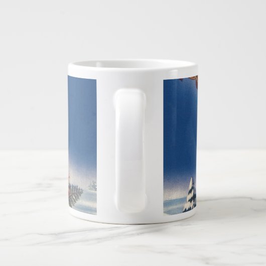 Weihnachten, Weihnachten, Schlitten mit Rentier Jumbo-Tasse (Rückseite)