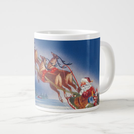 Weihnachten, Weihnachten, Schlitten mit Rentier Jumbo-Tasse (Vorderseite Rechts)